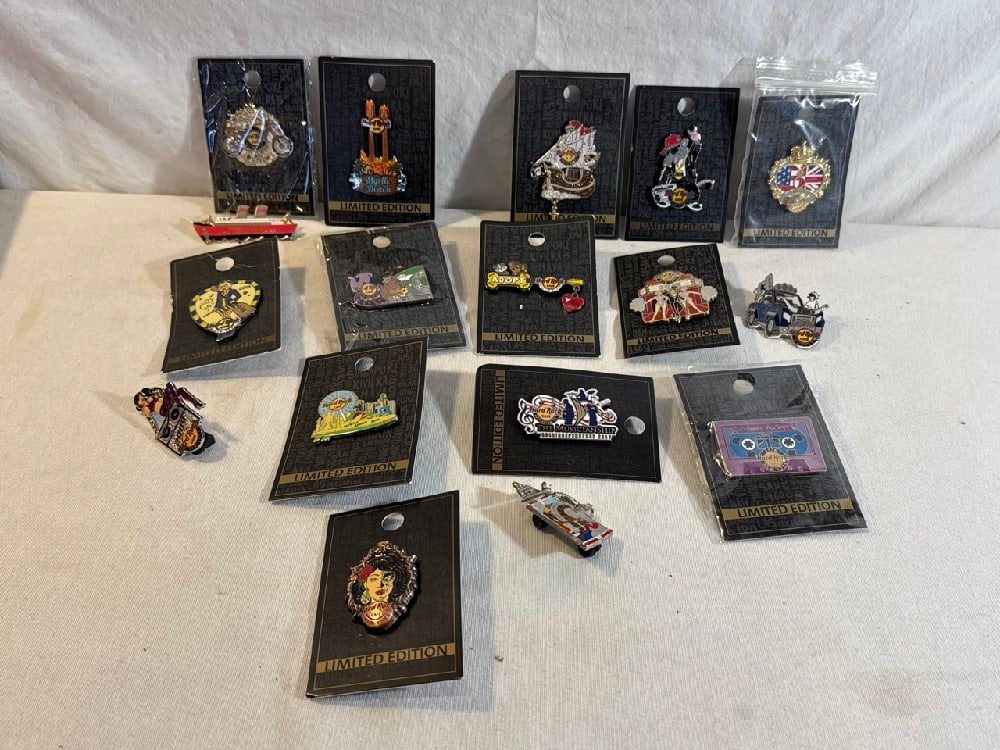 Limited Edition Hard Rock Cafe Pins: Limited Edition Hard Rock Cafe Pins including New York, Dallas, Copenhagen, Myrtle beach, Washington D.C., London and Yokohama