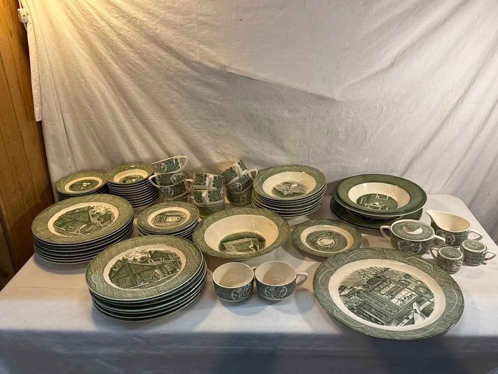 Royal China Table Service Set: Royal China Table Service Set - “ Old Curiosity Shop” and “Colonial”