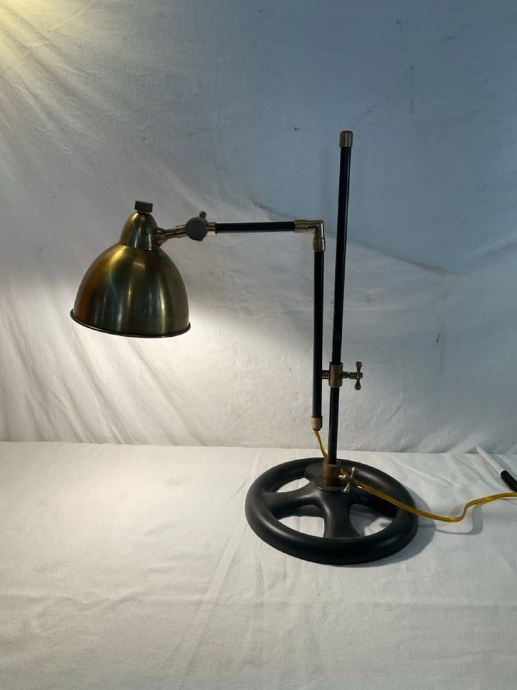 Industrial Style Brass and Iron Adjustable Desk Lamp (1 of 3)