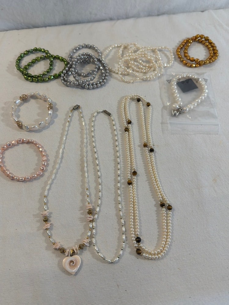 Vtg. Pearl Jewelry: Vtg. Pearl Jewelry - Pearl and Tiger eye, Pearl and Shell, and more