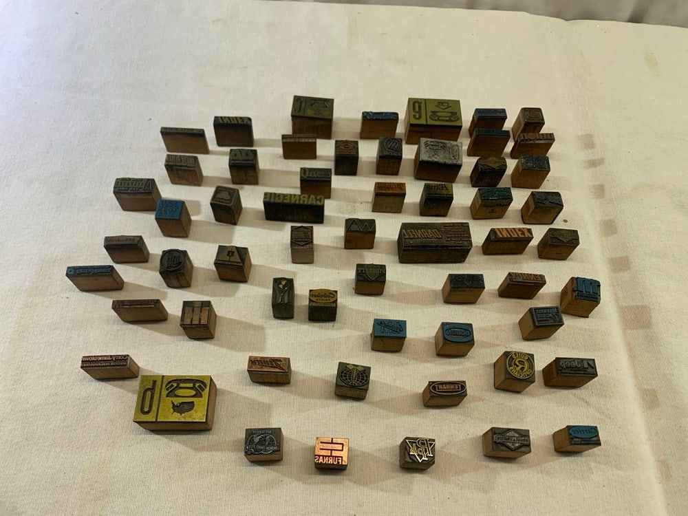Vtg Wood & Copper Letterpress Advertising Blocks (1 of 9)