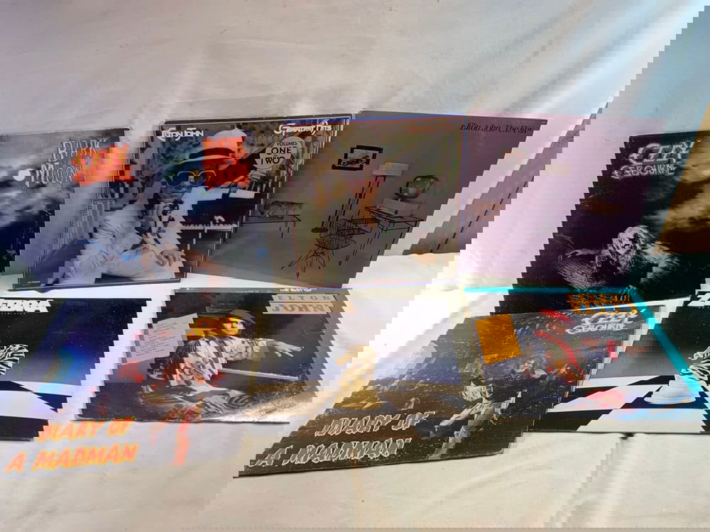 6 Record Albums: 6 Record Albums including Elton John Greatest Hits, The Fox & The Best of Elton John/ Zebra No Tellin’ Lies/ & Ozzy Osborne Bark Moon & Diary Of A Madman