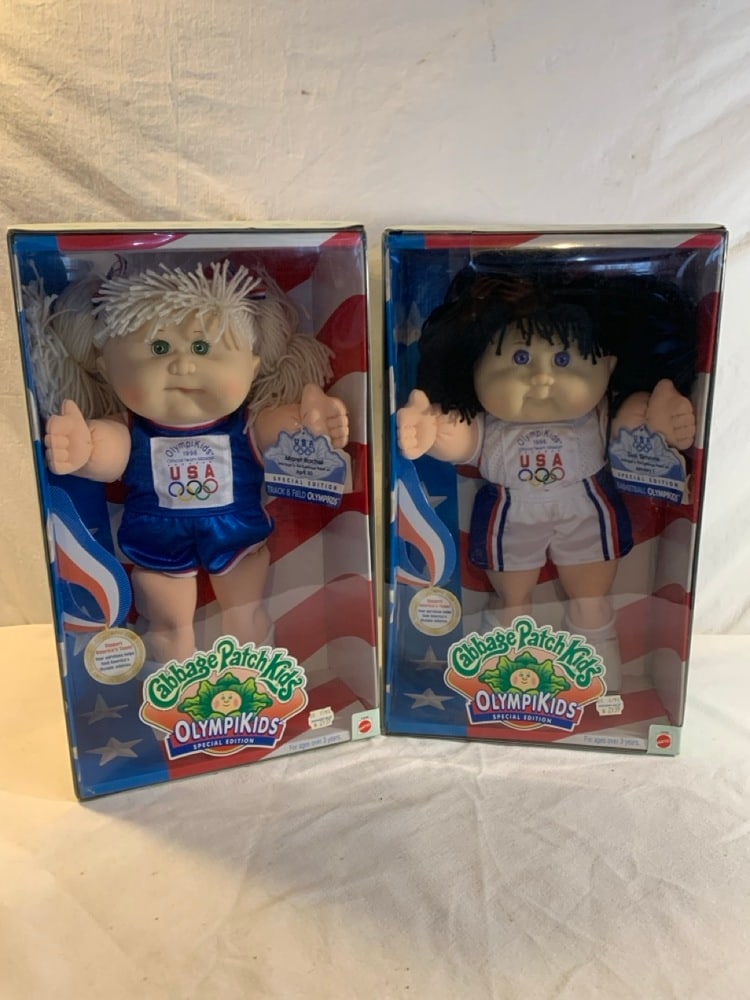 Mattel 1996 Cabbage Patch Kids Olympikids Special Edition Dolls: Mattel 1996 Cabbage Patch Kids Olympikids Special Edition Dolls - 14598~ Maret Rachel ; Track & Field And Susi Simone ; Basketball ~ Both Brand New in Box