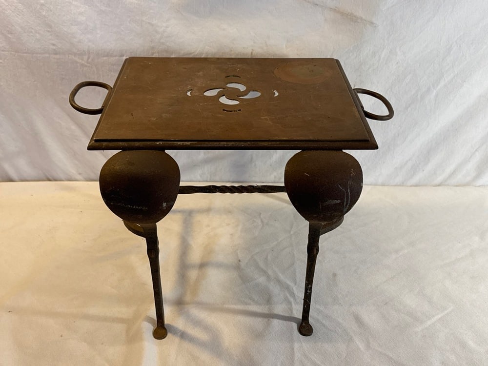 Antique Copper Trivet Footman/ Chafing Stand: Antique Copper Trivet Footman/ Chafing Stand ~ 13” x 11” x 11 1/2” Tall