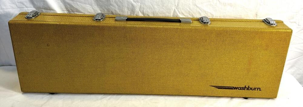 Vtg Washburn Hard Guitar Case In Yellow Tweed Color: Vtg Washburn Hard Guitar Case In Yellow Tweed Color- 34" L X 10.5" W X 4 1/4" D
