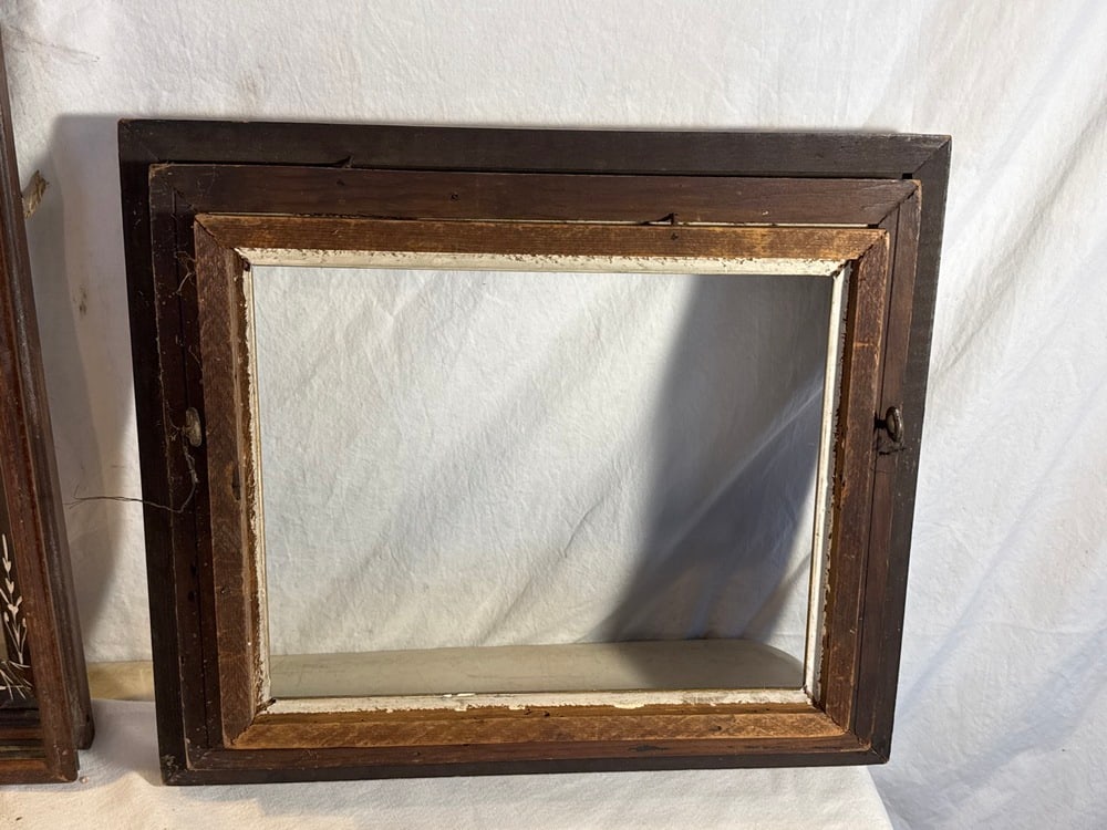 3 Antique Deep Walnut Carved Frames - 3