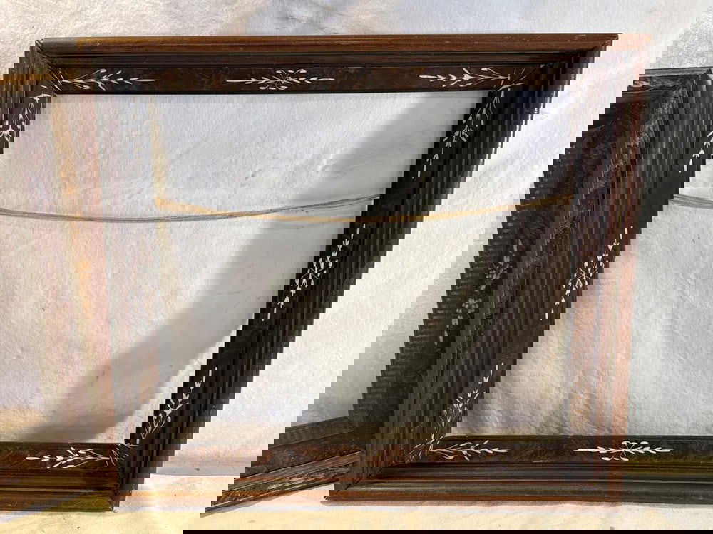 3 Antique Deep Walnut Carved Frames - 4