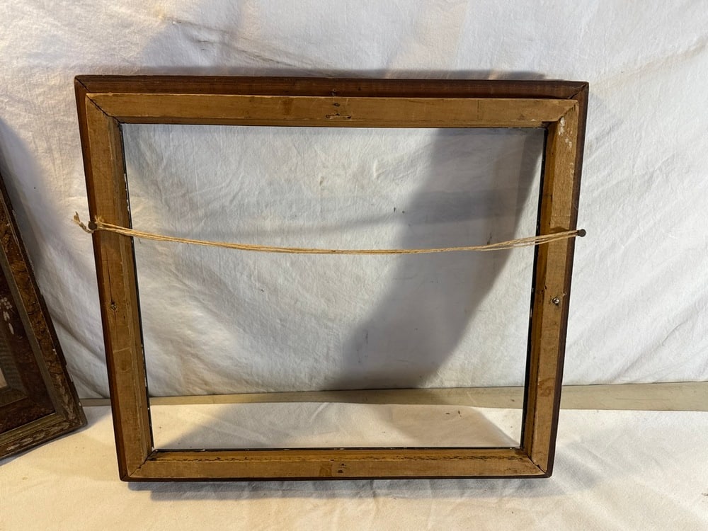 3 Antique Deep Walnut Carved Frames - 5