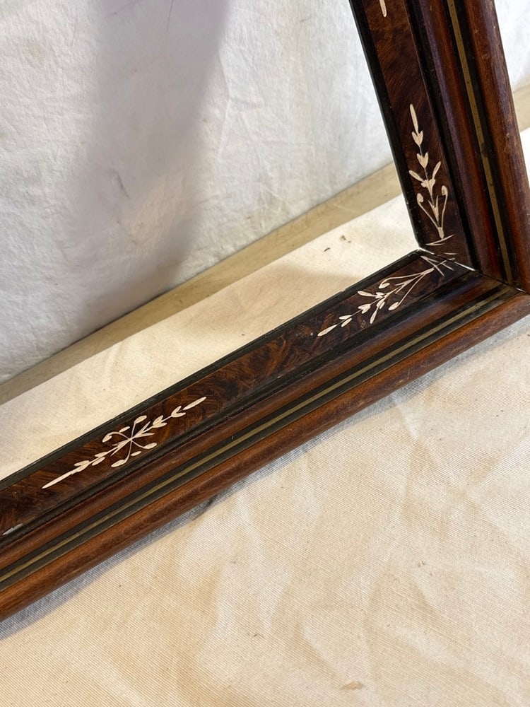 3 Antique Deep Walnut Carved Frames - 6