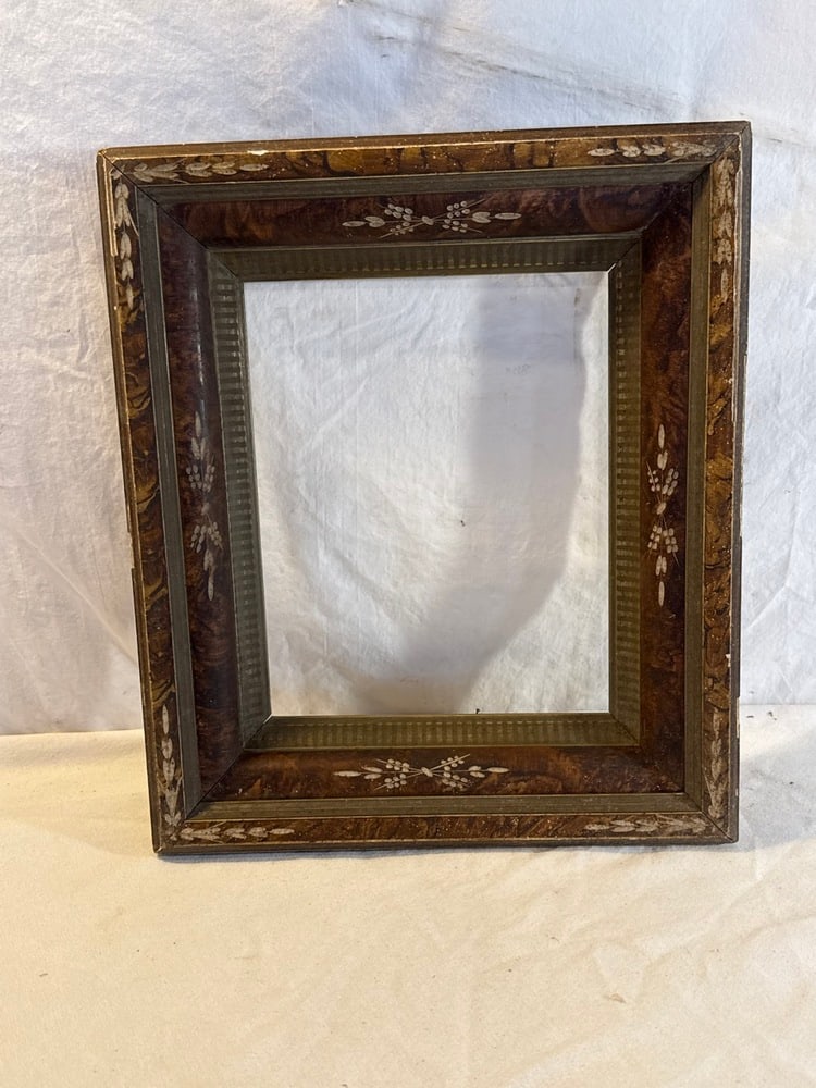 3 Antique Deep Walnut Carved Frames - 7