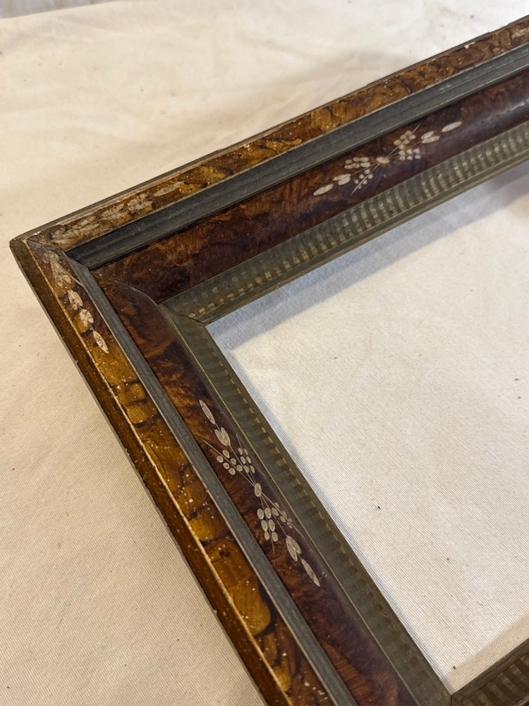 3 Antique Deep Walnut Carved Frames - 9