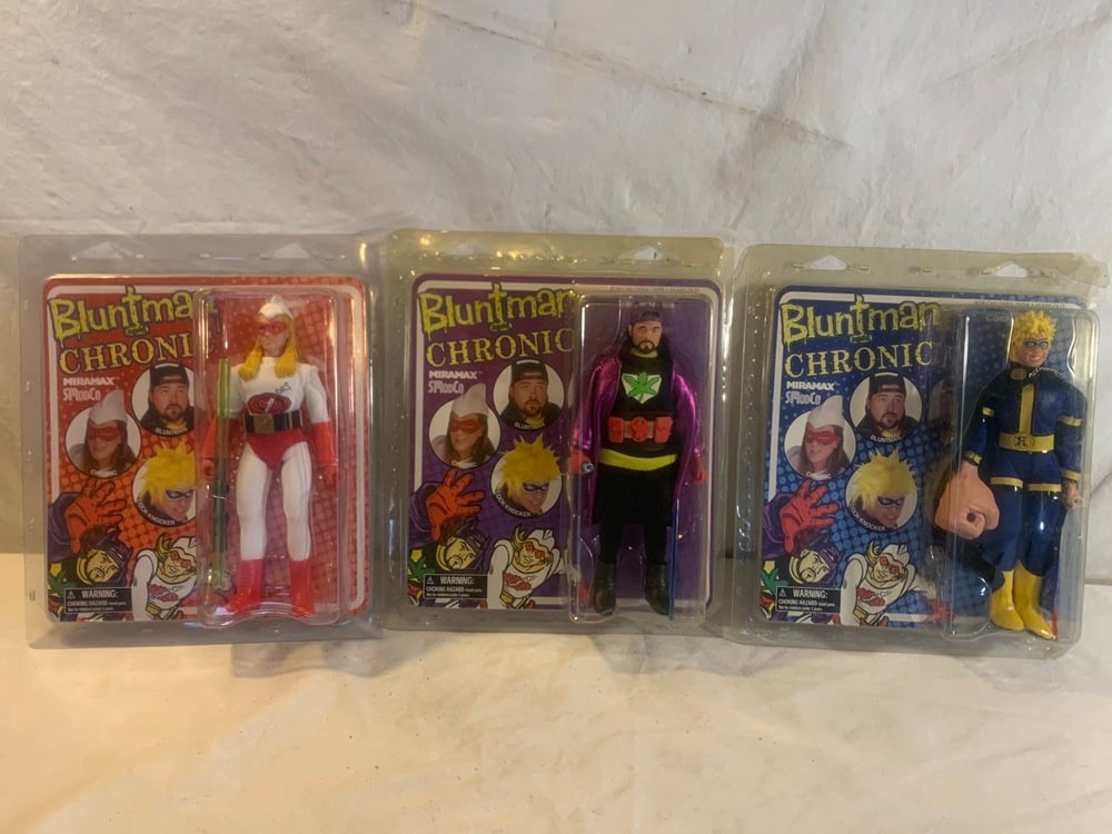 Jay & Silent Bob “Bluntman and Chronic?? Action Figures: 3 Jay & Silent Bob “Bluntman and Chronic” Action Figures - Miramax Smodco ~ NIB
