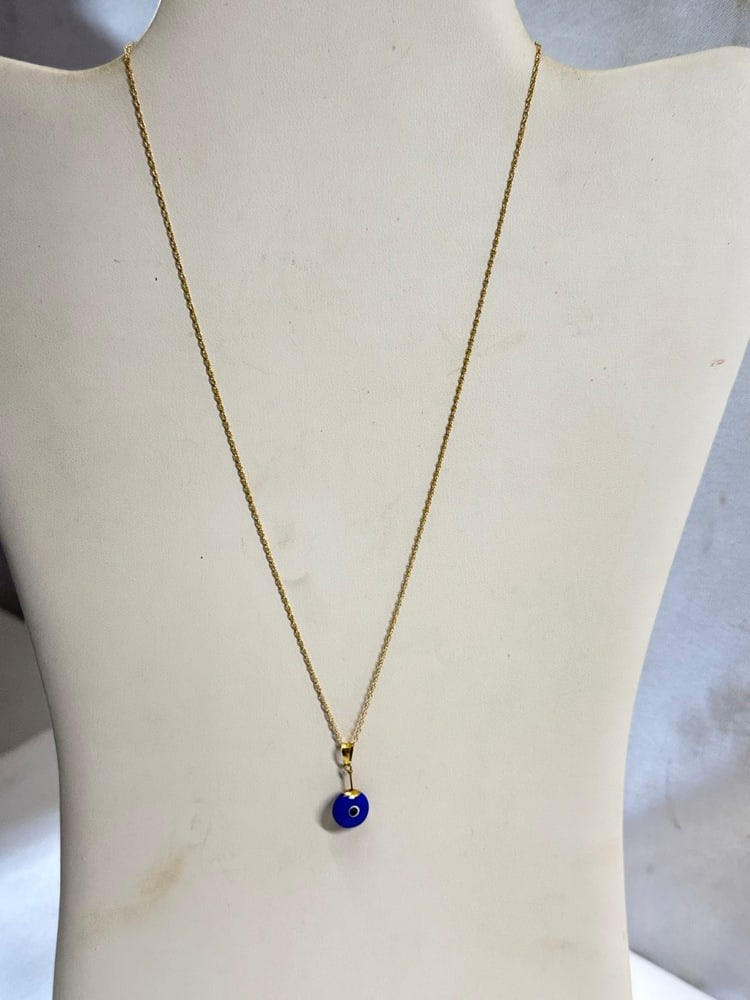 14k Necklace w/ Evil Eye Pendant: 14k Necklace w/ Evil Eye Pendant-