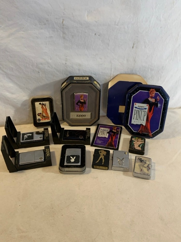 Playboy and Pin Up Girls Zippo Lighters: Playboy and Pin Up Girls Zippo Lighters (one is not zippo)