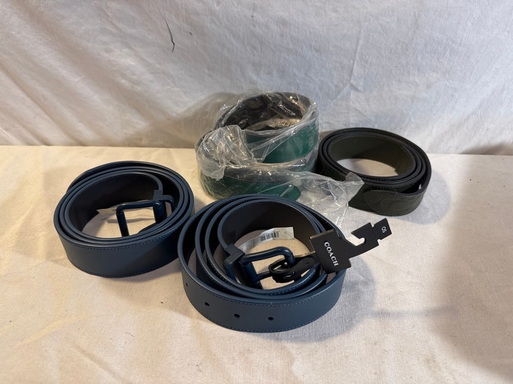 4 Coach Belts- New: 4 Coach Belts- New- 2 with Buckles