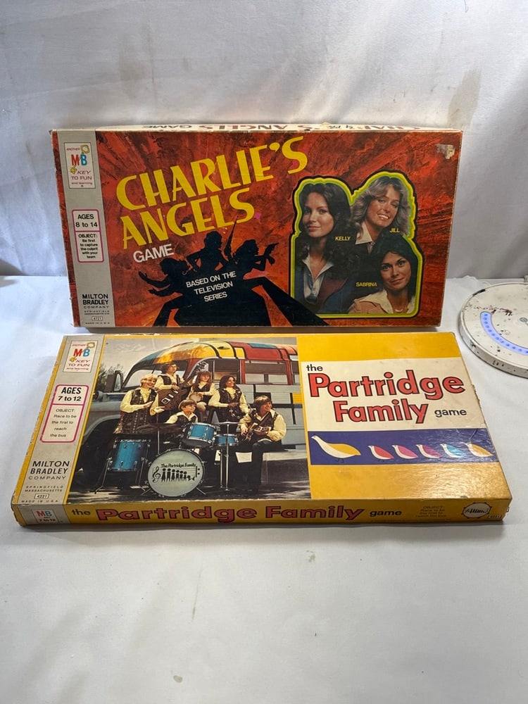 2 Vtg. Board Games: 2 Vtg. Board Games Including 1977 Milton Bradley Charles Angels and The Partridge Family Game