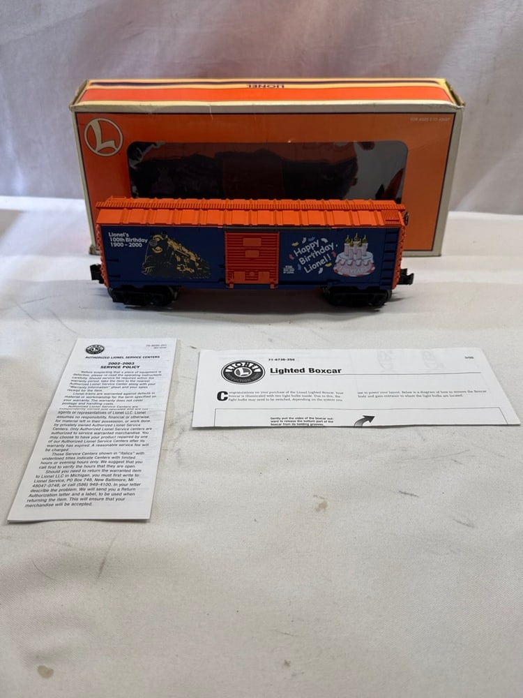 Lionel’s 100th Birthday Lighted Boxcar: Lionel’s 100th Birthday Lighted Boxcar