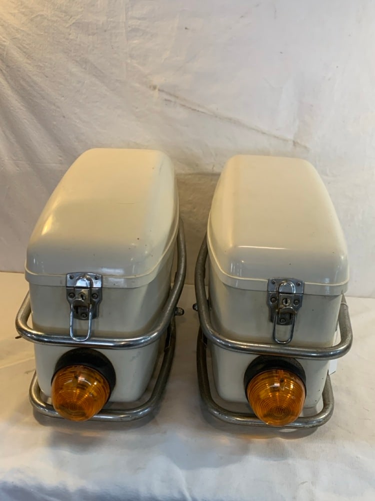 Shoei Hard Motorcycle Saddlebags: Shoei Hard Motorcycle Saddlebags- Made in Japan- 19” L x 7” W x 13” T