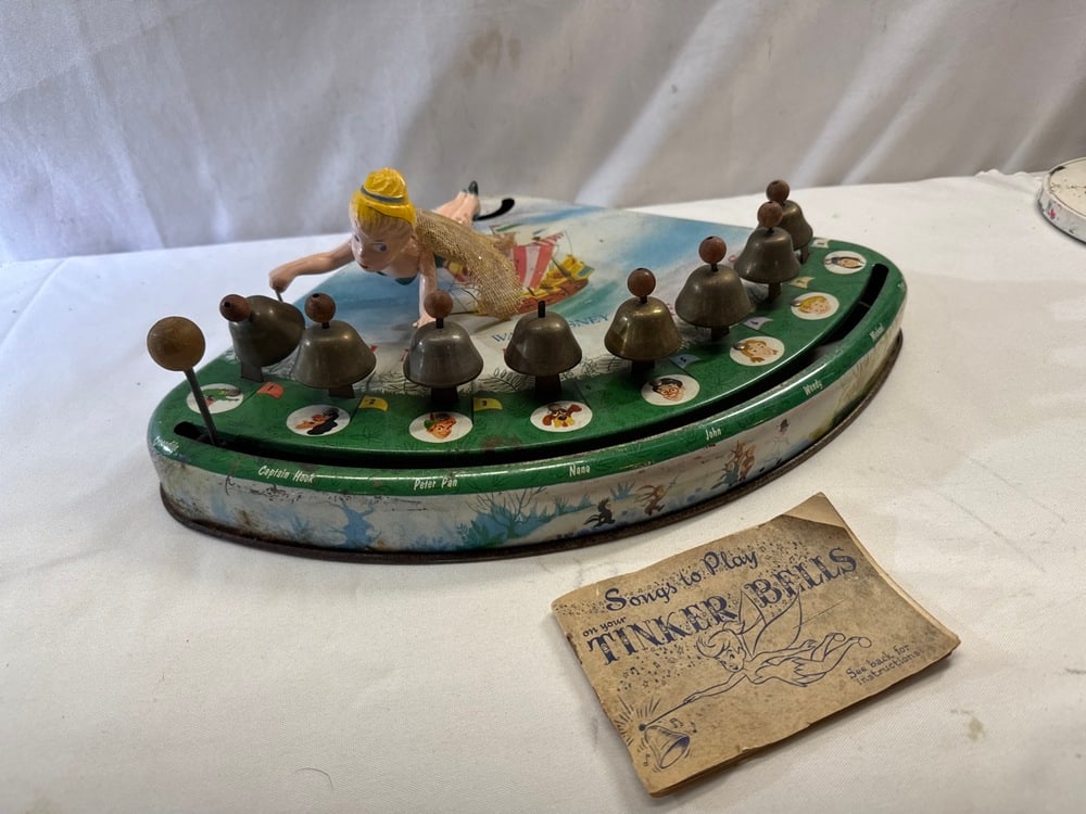 Vtg. 1950’s Peter’s Puppet Playthings Tinker Bell’s Musical Toy: Vtg. 1950’s Peter’s Puppet Playthings Tinker Bell’s Musical Toy with Original Song Book