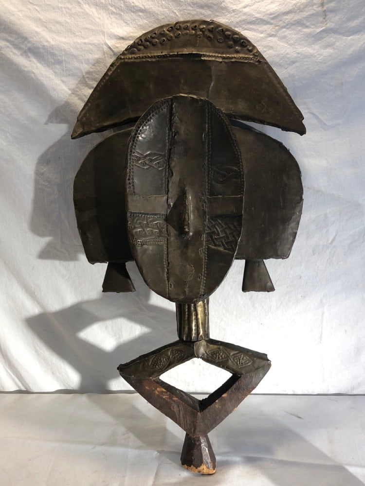 Handmade “Kota?? Guardian Figure: Handmade “Kota” Guardian Figure- Wooden Figure Covered in Copper- 24” Tall