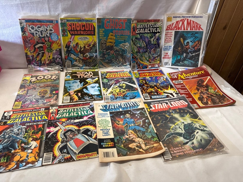 Vtg. Comic Books: Vtg. Comic Books including Star-Lord, Battle Star, Star Trek, Logan’s Run, Ghost Stories