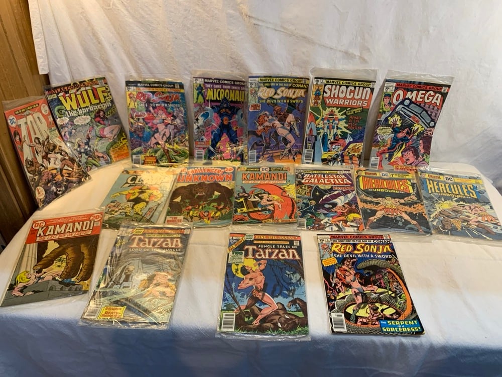 Vtg Comic Books: Vtg Comic Books including Hercules, Red Sonja, Tarzan, & More17 Total)
