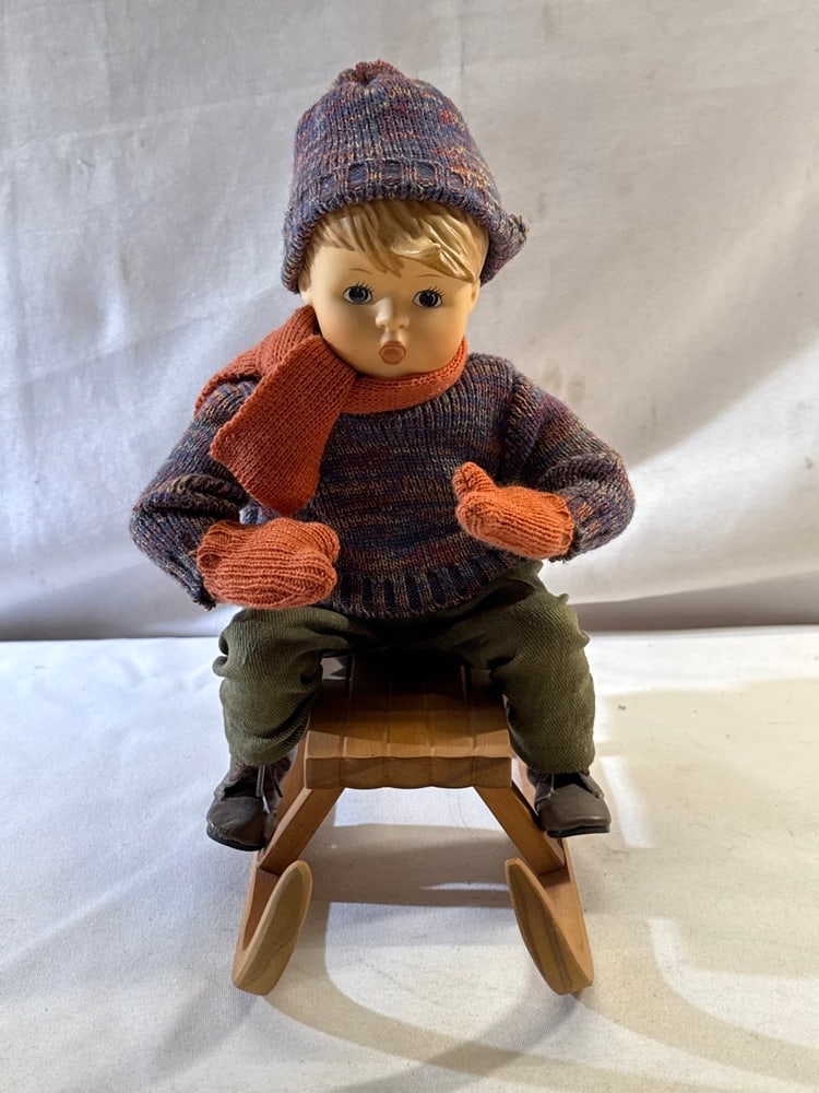 Goebel Hummel “Ride into Christmas?? Doll: Goebel Hummel “Ride into Christmas” Porcelain Doll - # 960