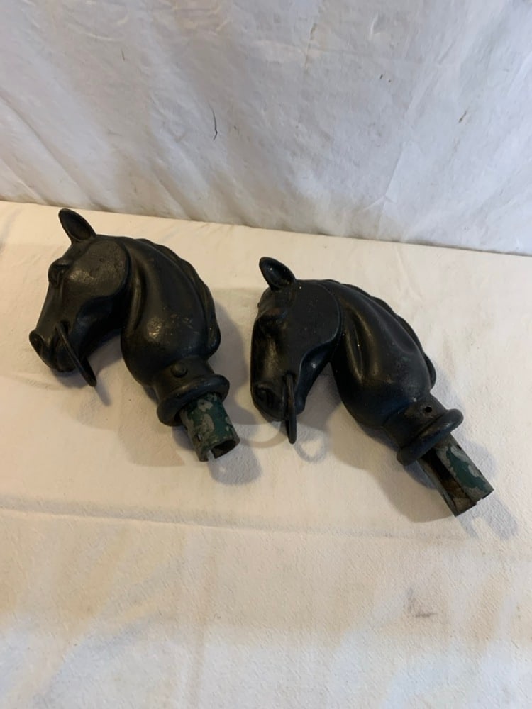 Cast Iron Horse Head Hitching Post Tops: Cast Iron Horse Head Hitching Post Tops- 13” T