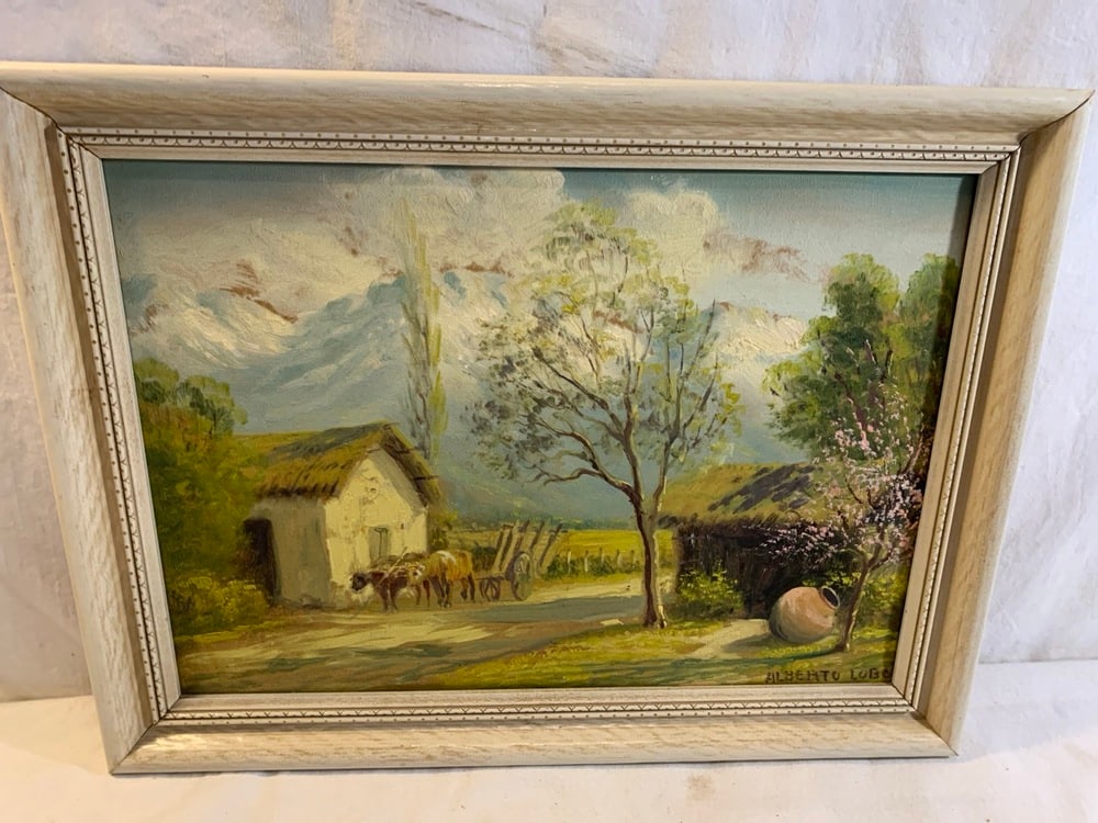 Vtg Oil Painting by Alberto Lobos: Vtg Oil Painting by Alberto Lobos Chilean Artist- 18.5” x 14”