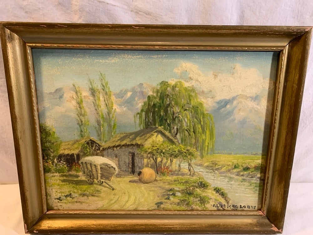 Vtg Oil Painting by Alberto Lobos: Vtg Oil Painting by Alberto Lobos Chilean Artist- 18.5” x 14”