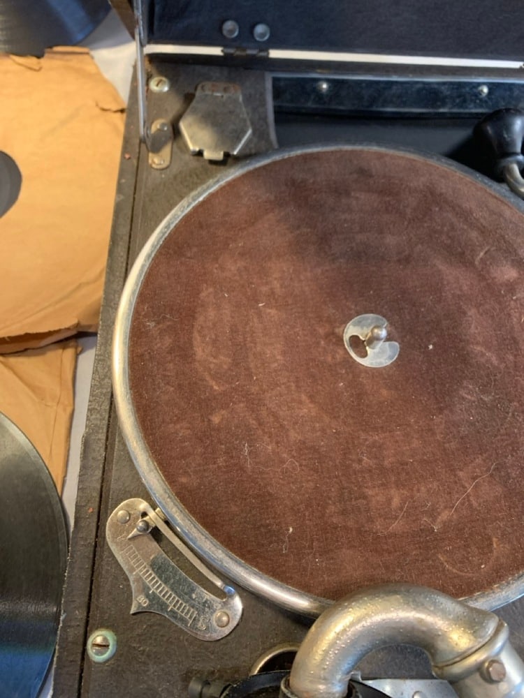 Birch Suitcase Phonograph - 6