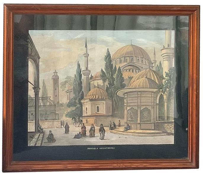 End of 19 century large European Orientalist painting “Mosque in Constantinople” (1 of 11)