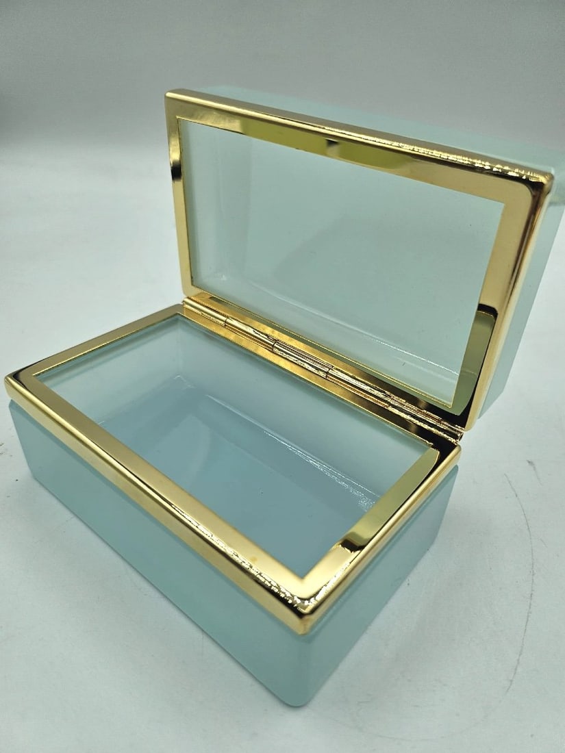 French Box in Pale Blue Opaline Glass. Excellent condition. (1 of 12)