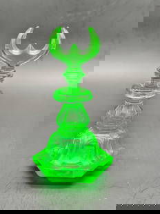 Antique Bohemian uranium glass perfume bottle for the Arabic market: Antique Bohemian uranium glass perfume bottle for the Arabic market.Perfect condition