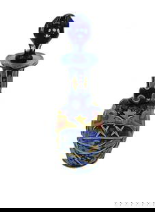 Antique Bohemian overlay glass perfume bottle.: Antique Bohemian overlay glass perfume bottle.