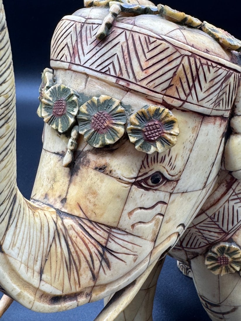 Elephant Bone Carved Figure - 2