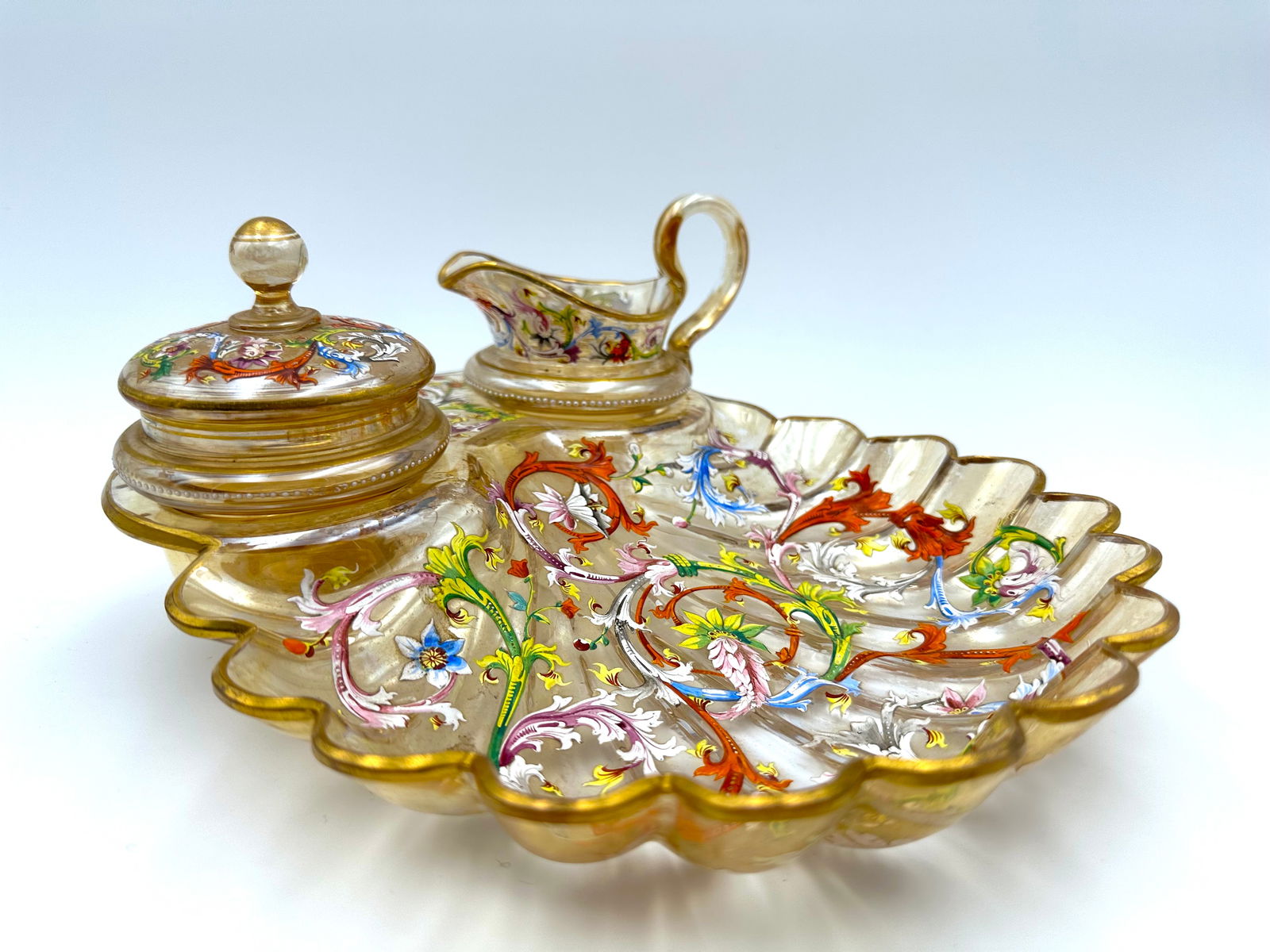 Lobmeyr Or Brocard Enamel Glass Strawberry Set (1 of 15)