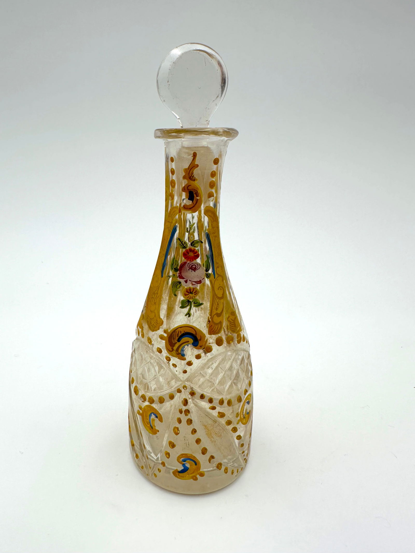Antique Bohemian Glass Bottle With Enamel For The Ottoman Market, 19th Century 2 (1 of 20)