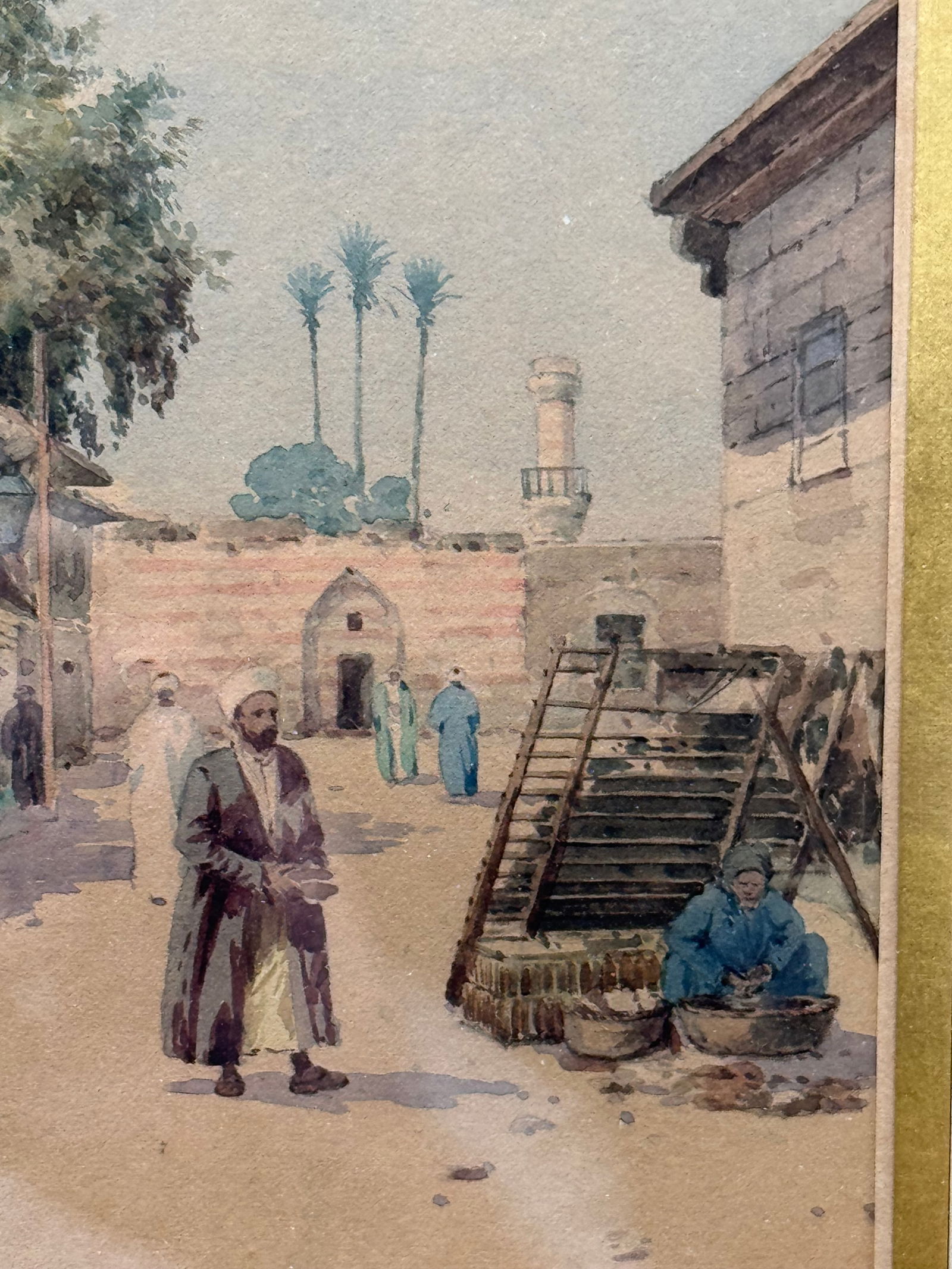 19century Orientalist watercolour,Egypt. Signed Forcella (1 of 6)