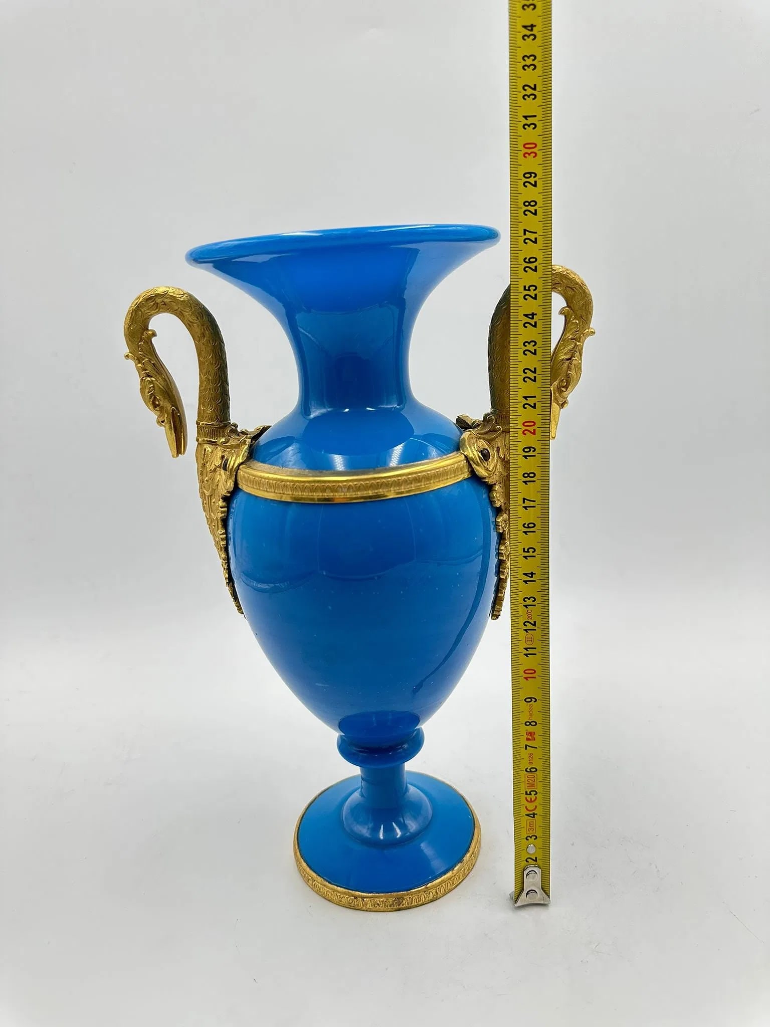 Charles X Opaline and Ormolu two handled vase - 11