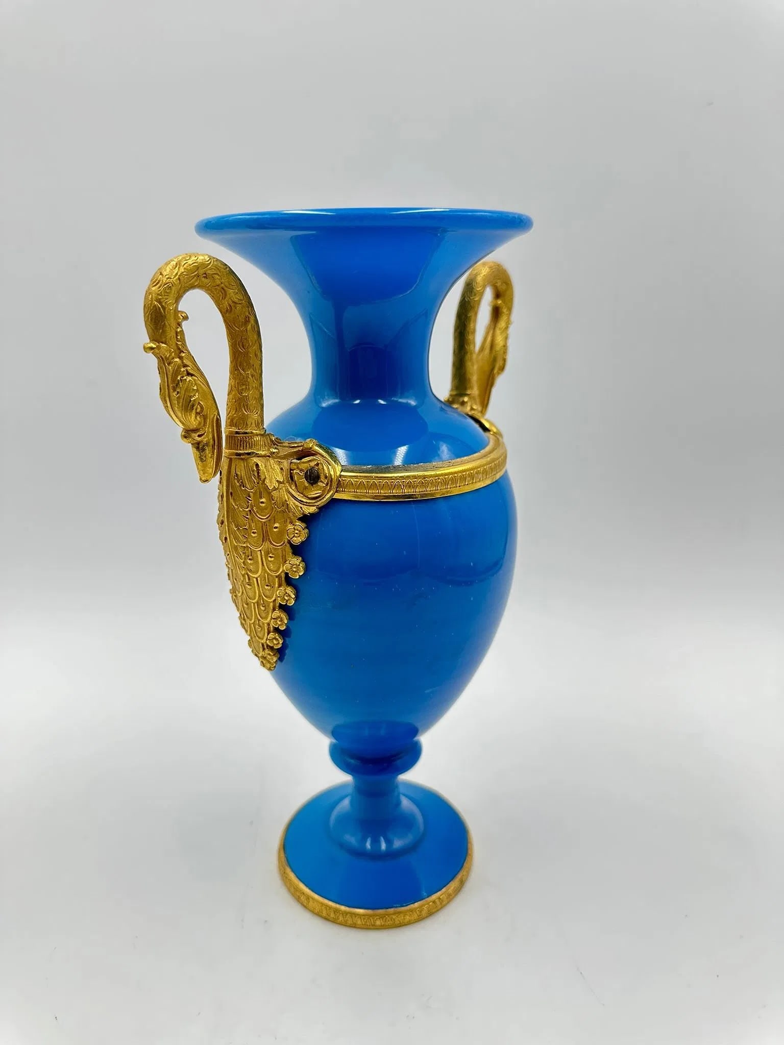 Charles X Opaline and Ormolu two handled vase - 4