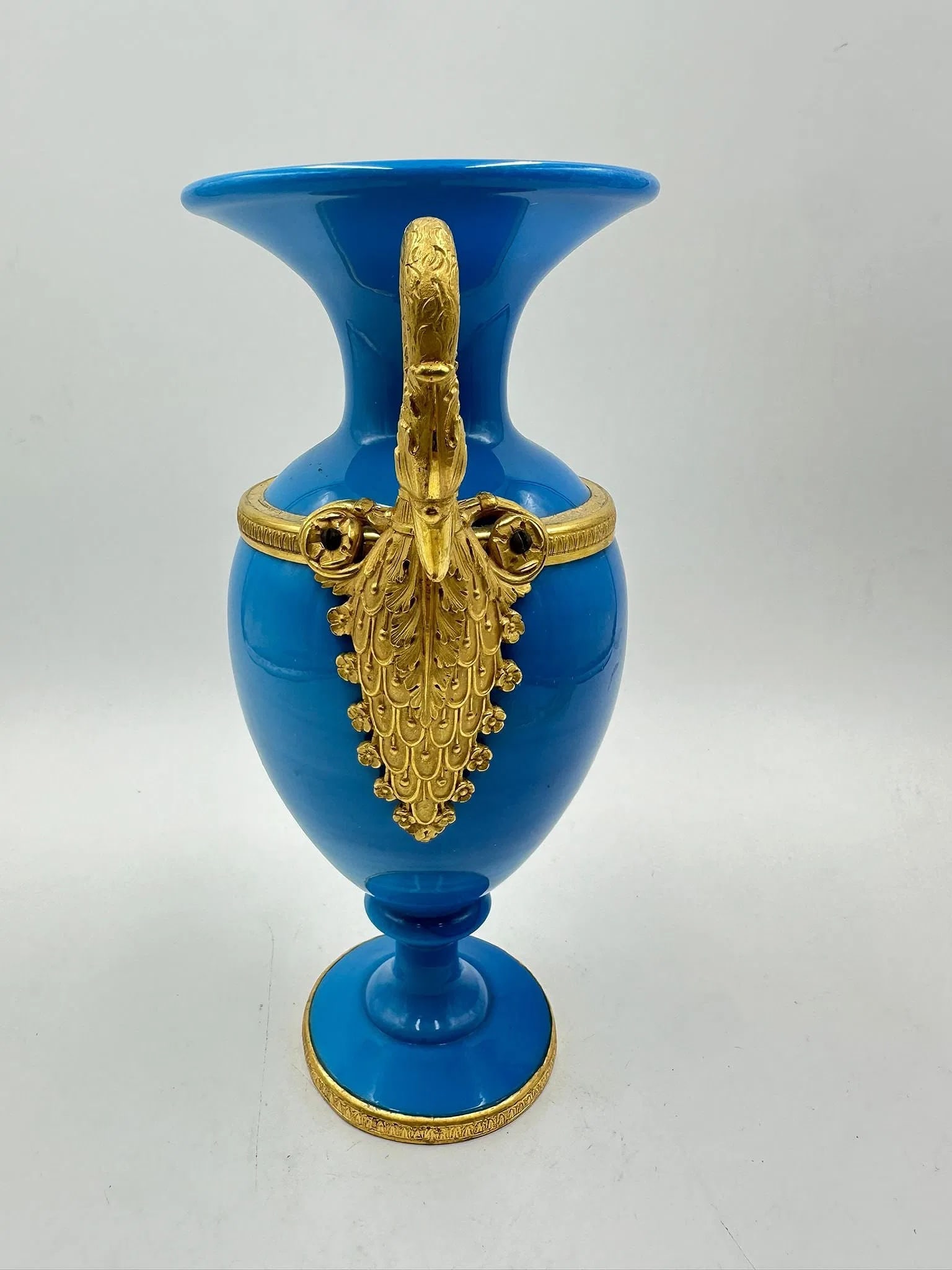 Charles X Opaline and Ormolu two handled vase - 5
