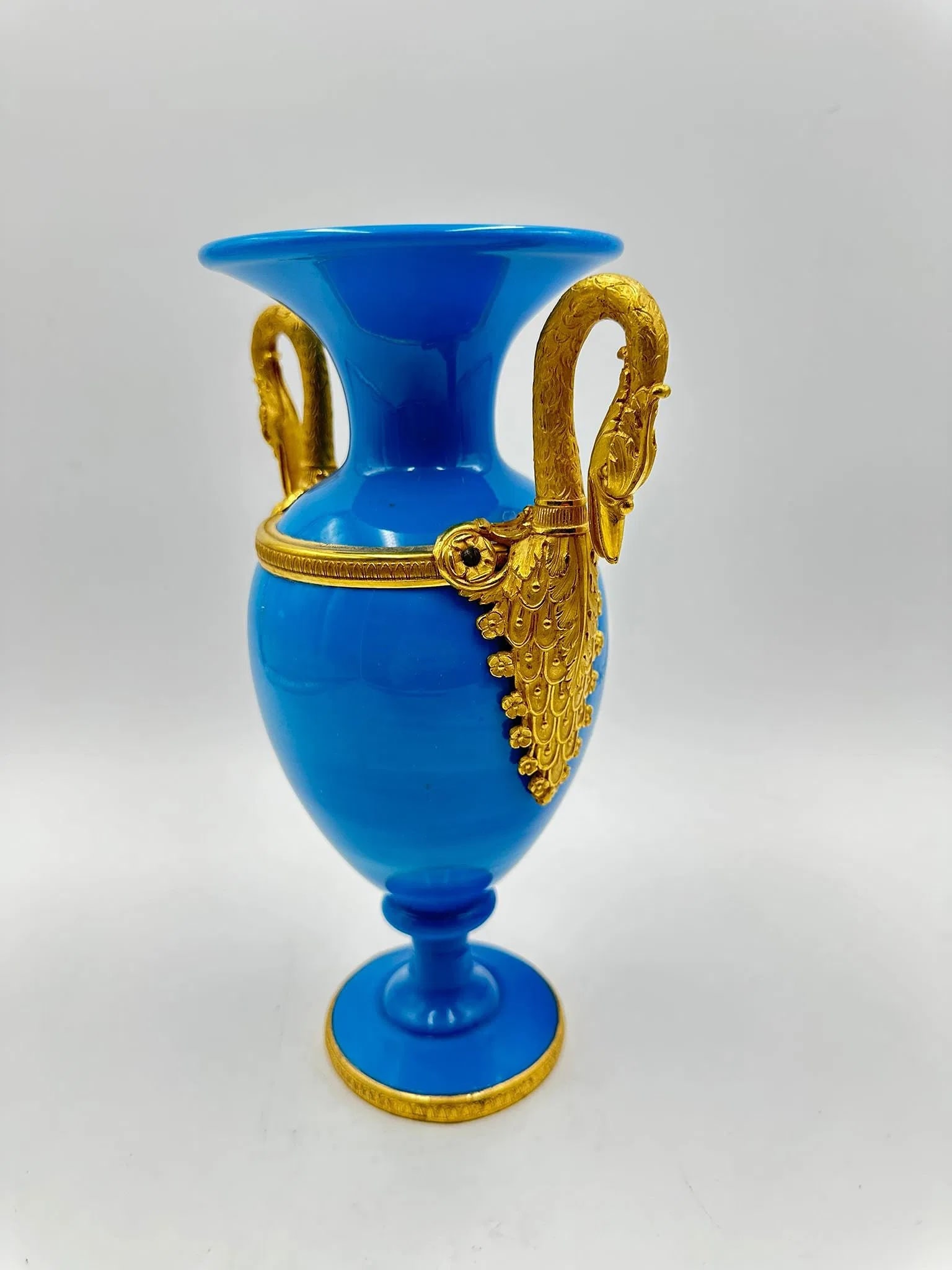 Charles X Opaline and Ormolu two handled vase - 6