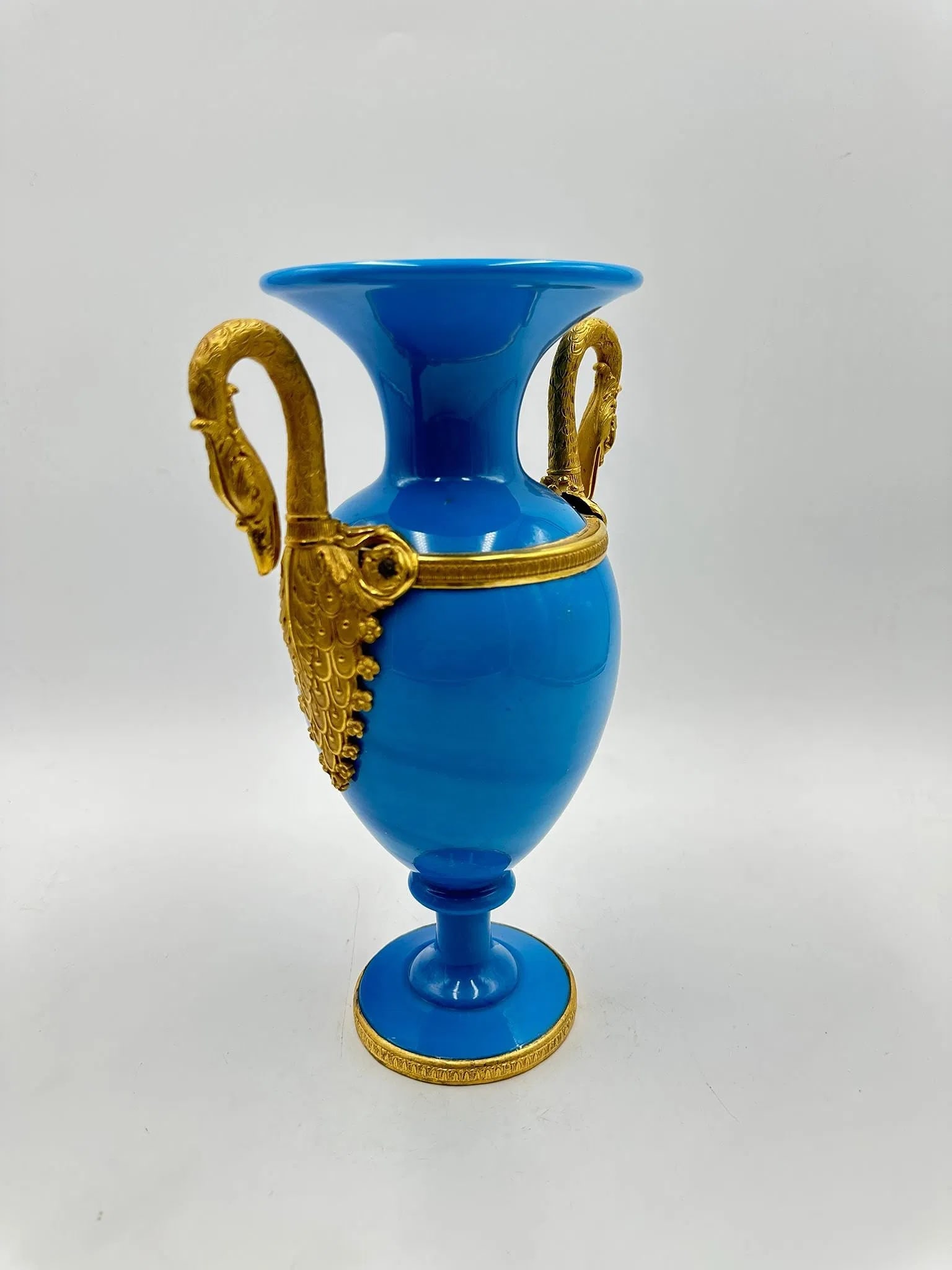 Charles X Opaline and Ormolu two handled vase - 7