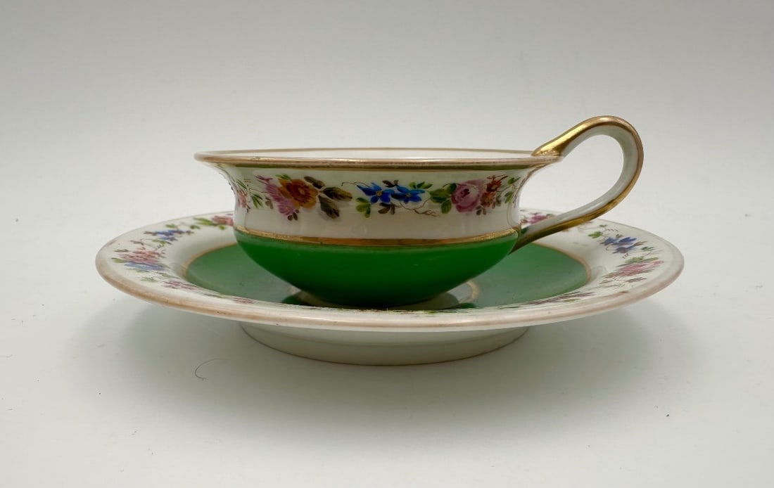 Russian Imperial Porcelain Cup and Saucer, Gardener Manufactory (1 of 11)
