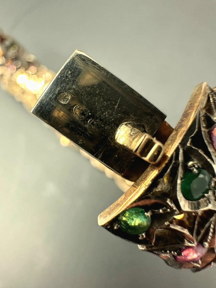 Antique bracelet with ruby, sapphire and emerald rings - 8