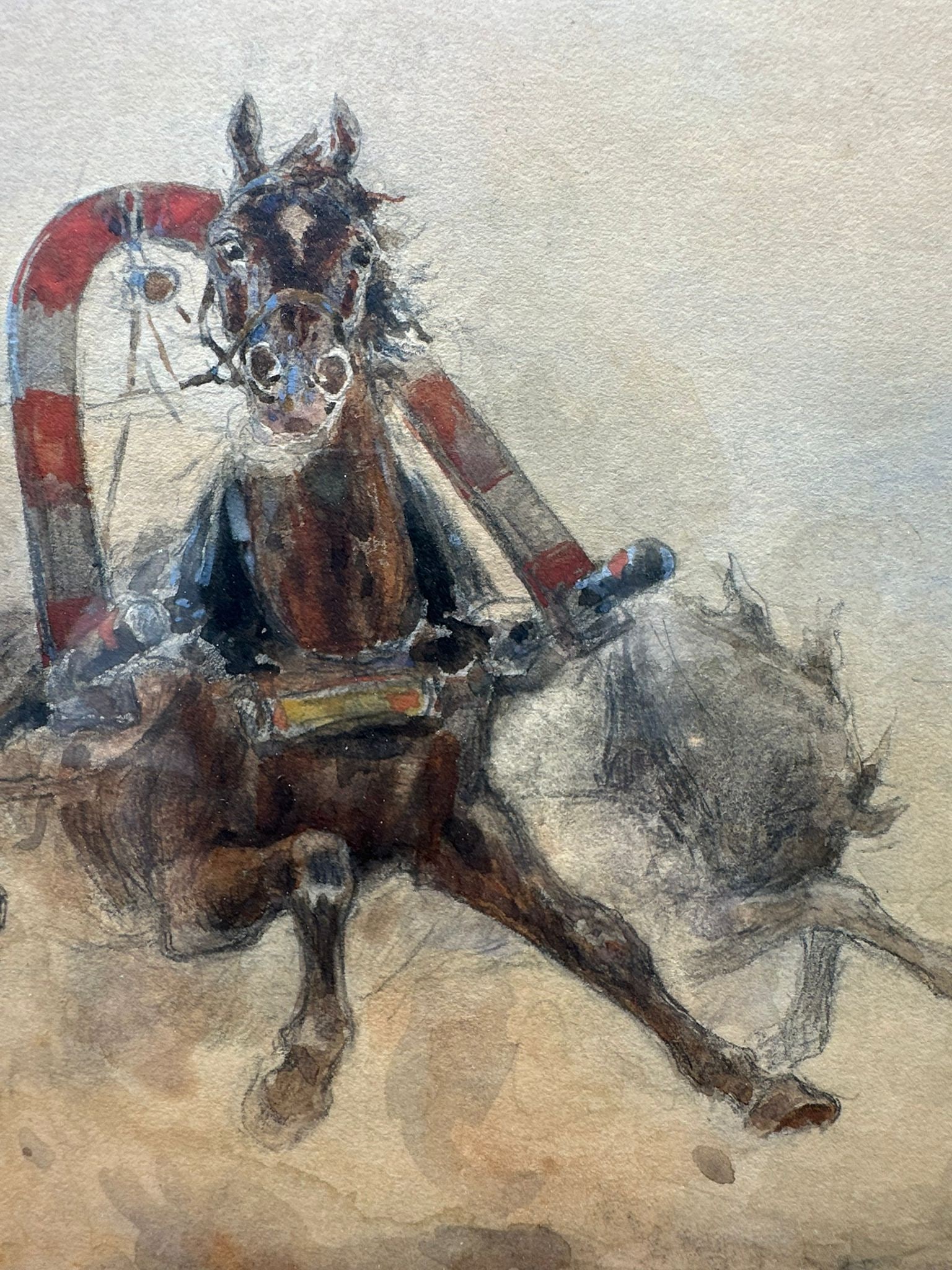 Russian watercolour,Troika.signed - 4