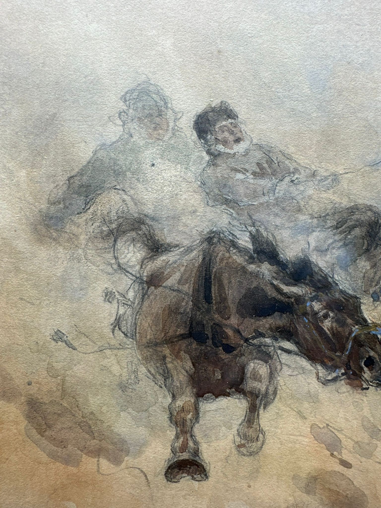Russian watercolour,Troika.signed - 6