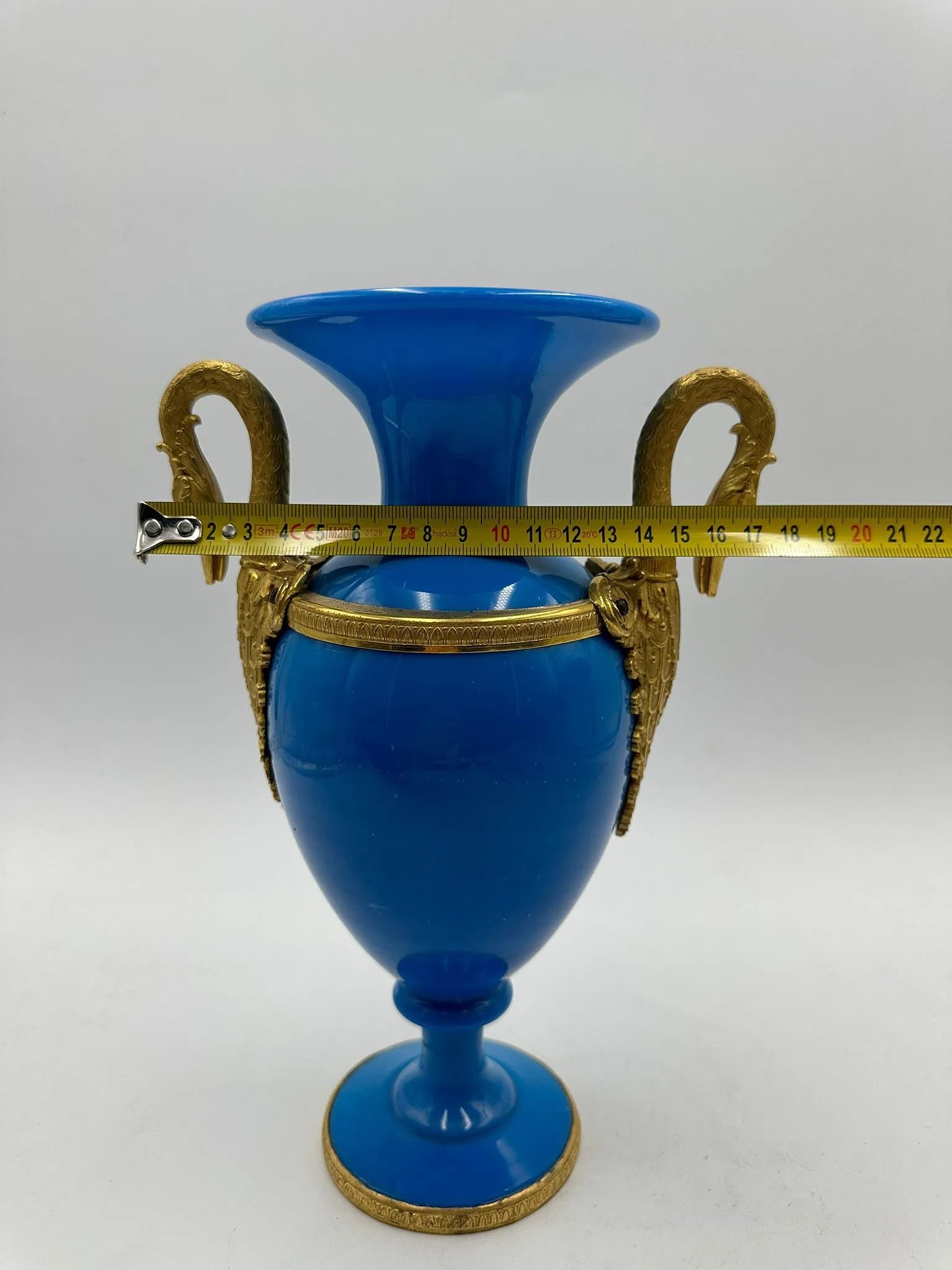 Charles X Opaline and Ormolu two handled vase - 12