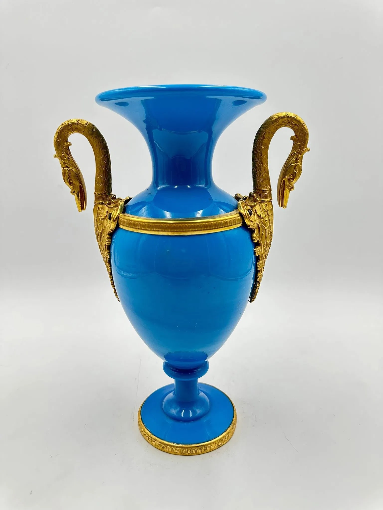 Charles X Opaline and Ormolu two handled vase - 8